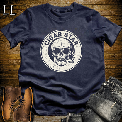 Cigar Star Softstyle T Shirt Navy | Cigar Lover Graphic Tee