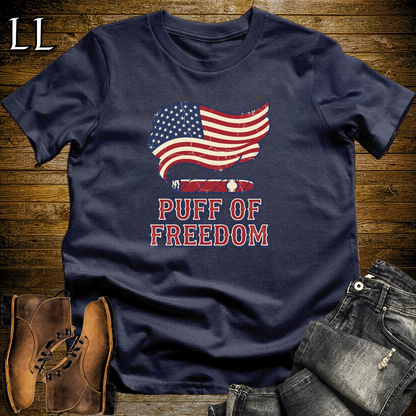 Cigar Puff Of Freedom Softstyle T Shirt Navy | Patriotic Cigar Tee