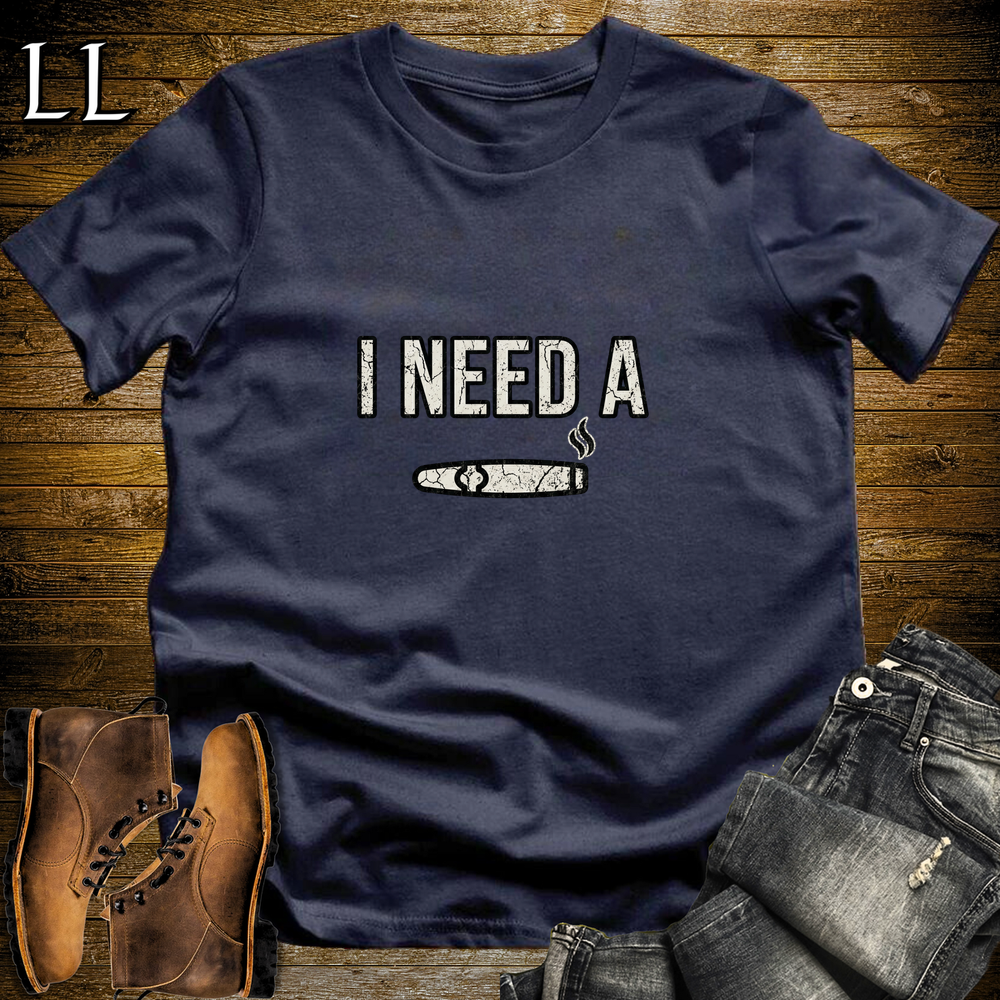 Need A Cigar Softstyle T Shirt Navy | Funny Cigar Tee