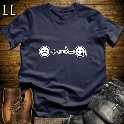 Me And Cigar Equals Happy Softstyle T Shirt Navy | Funny Cigar Tee