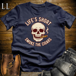 Lifes Short Smoke The Cigars Softstyle T Shirt Navy | Cigar Lover Tee