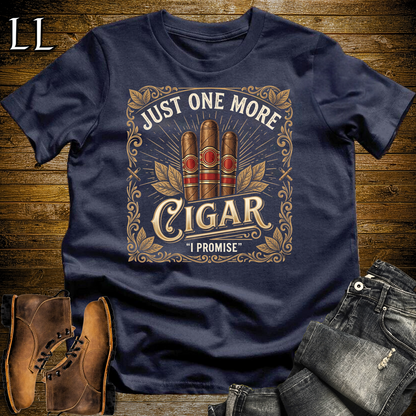 Just One More Cigar Softstyle T Shirt Navy | Funny Cigar Tee