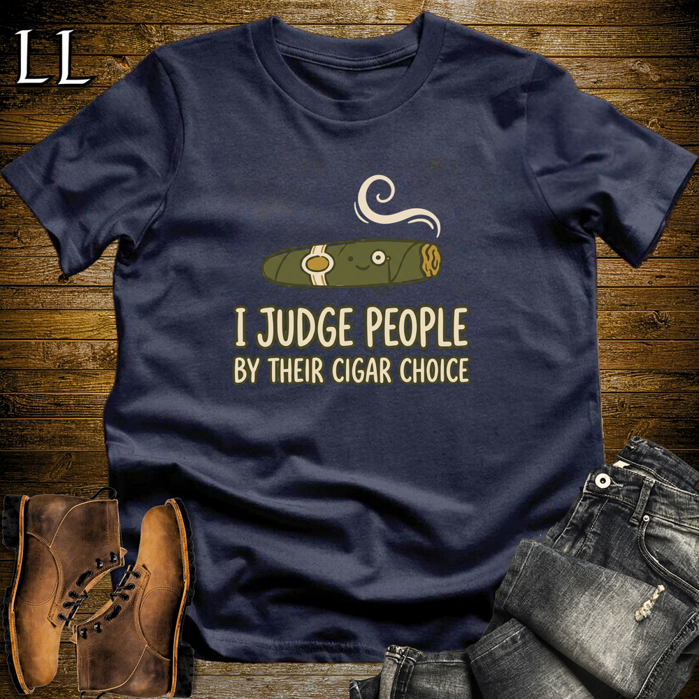 Judge By Your Cigar Softstyle T Shirt Navy | Cigar Lover Tee