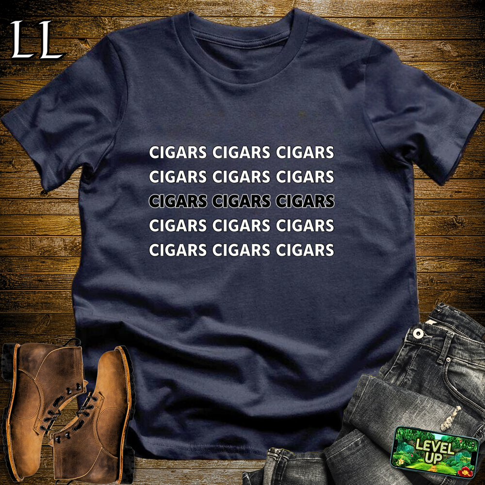 Cigars Cigars Cigars Softstyle T Shirt Navy | Cigar Lover Tee
