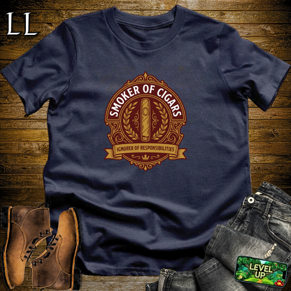 Smoker Of Cigars Softstyle T Shirt Navy | Cigar Lover Tee