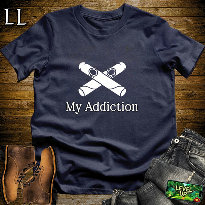 My Addiction Cigars Softstyle T Shirt Navy | Funny Cigar Tee