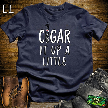 Cigar It Up A Little Softstyle T Shirt Navy | Funny Cigar Tee