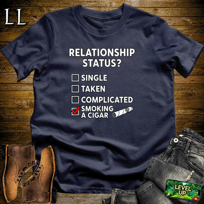 Relationship Status Cigars Softstyle T Shirt Navy | Funny Cigar Tee