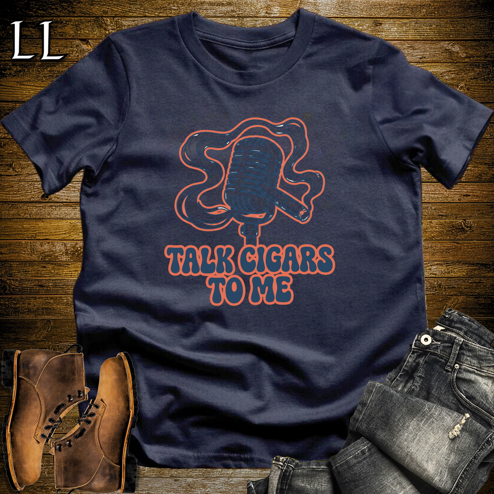 Talk Cigars To Me Softstyle T Shirt Navy | Funny Cigar Tee
