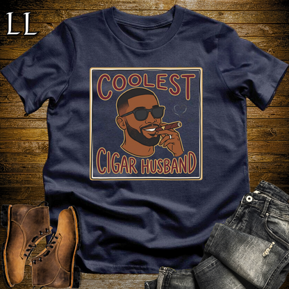 Coolest Cigar Husband Softstyle T Shirt Navy | Cigar Husband Tee