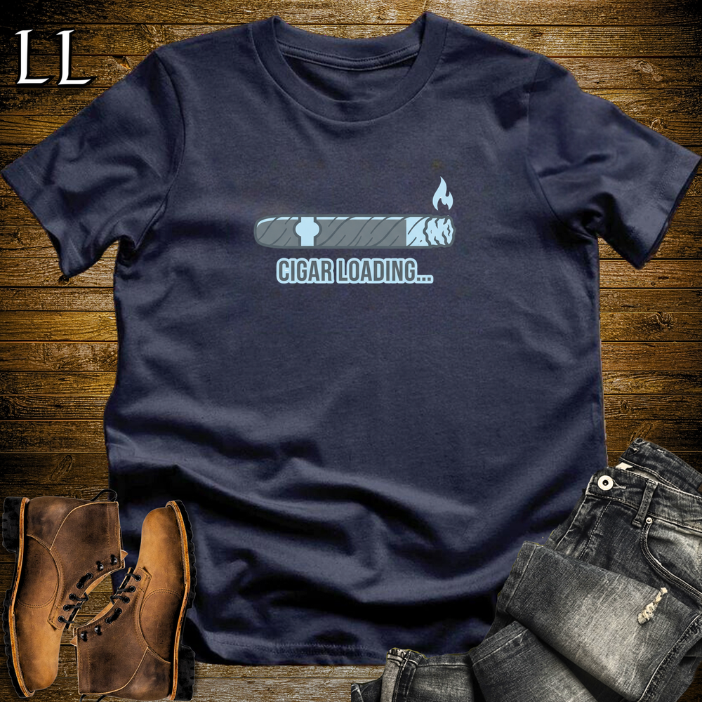 Cigar Loading Softstyle T Shirt Navy | Funny Cigar Tee