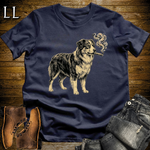 Vintage Cigar Australian Shepherd Softstyle T Shirt Navy | Cigar Australian Shepherd Tee