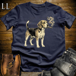 Vintage Cigar Beagle Softstyle T Shirt Navy | Cigar Beagle Tee