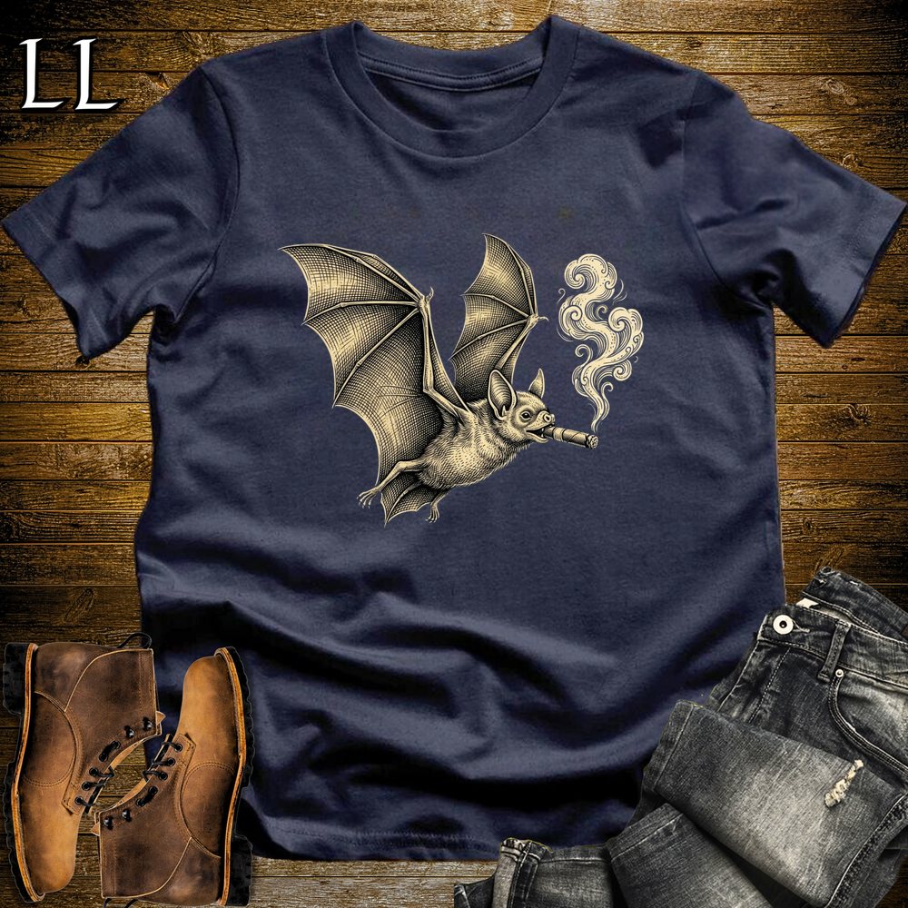 Vintage Cigar Bat Softstyle T Shirt Navy | Cigar Bat Tee