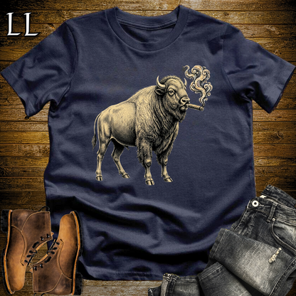 Vintage Cigar Bison Softstyle T Shirt Navy | Cigar Bison Tee