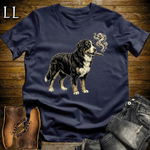Vintage Cigar Bernese Mountain Dog Softstyle T Shirt Navy | Cigar Bernese Mountain Dog Tee
