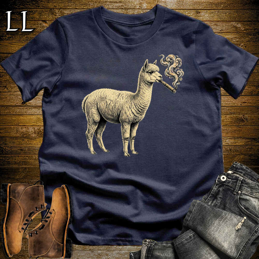 Vintage Cigar Alpaca Softstyle T Shirt Navy | Cigar Alpaca Tee
