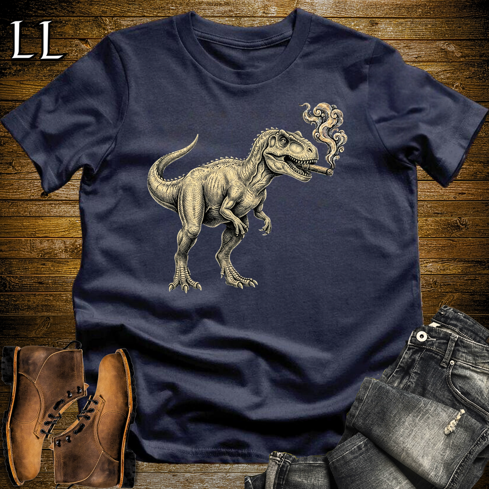 Vintage Cigar Allosaurus Softstyle T Shirt Navy | Cigar Allosaurus Tee