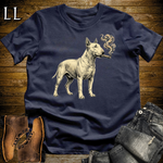 Vintage Cigar Bull Terrier Softstyle T Shirt Navy | Cigar Bull Terrier Tee