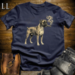 Vintage Cigar Boxer Softstyle T Shirt Navy | Cigar Boxer Dog Tee