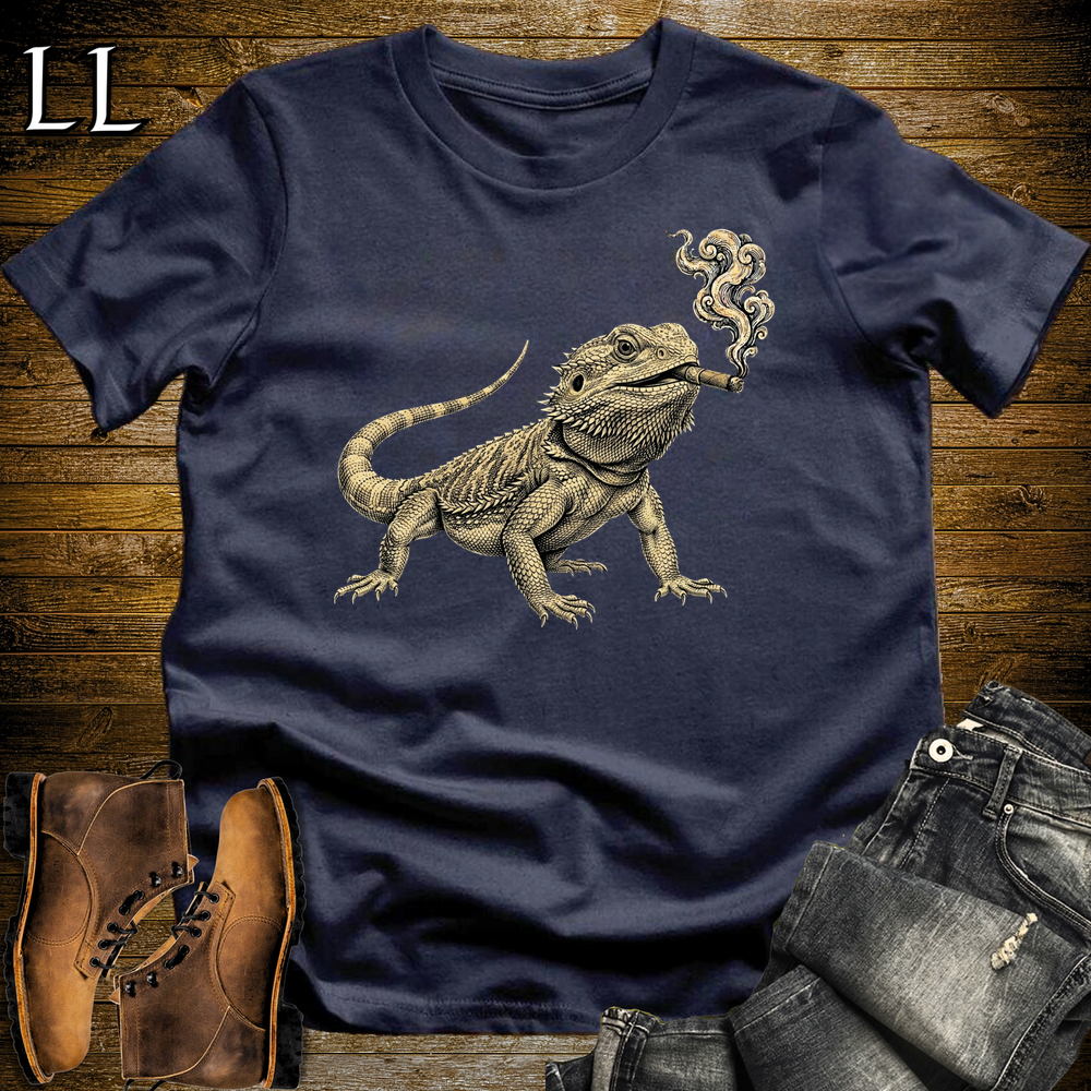 Vintage Cigar Bearded Dragon Softstyle T Shirt Navy | Cigar Bearded Dragon Tee