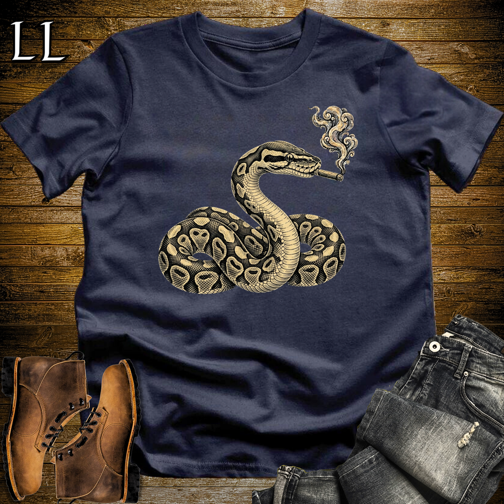 Vintage Cigar Ball Python Softstyle T Shirt Navy | Cigar Ball Python Tee