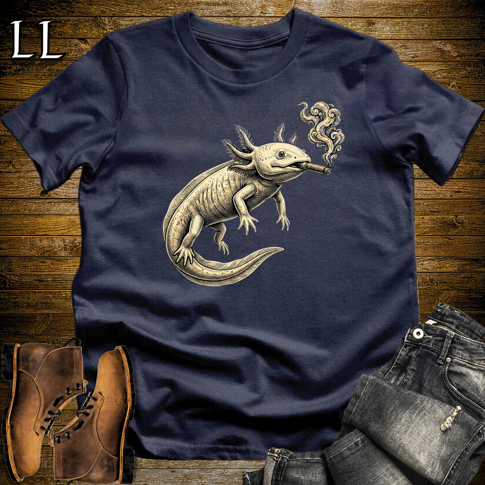 Vintage Cigar Axolotl Softstyle T Shirt Navy | Cigar Axolotl Tee