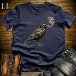 Vintage Cigar Crow Softstyle T Shirt Navy | Cigar Lover Graphic Tee