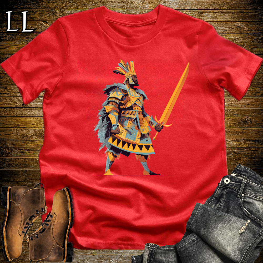African Golden Swordmaster Red | Gold Warrior Tee
