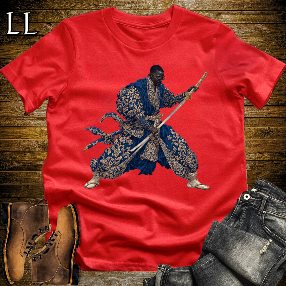 African Royal Gold Samurai King Red | African Warrior Tee
