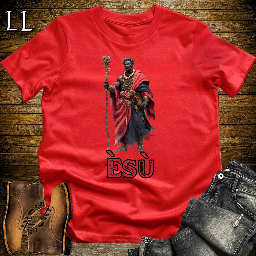 Esu African God Softstyle Tee Red | Yoruba Crossroads God Tee