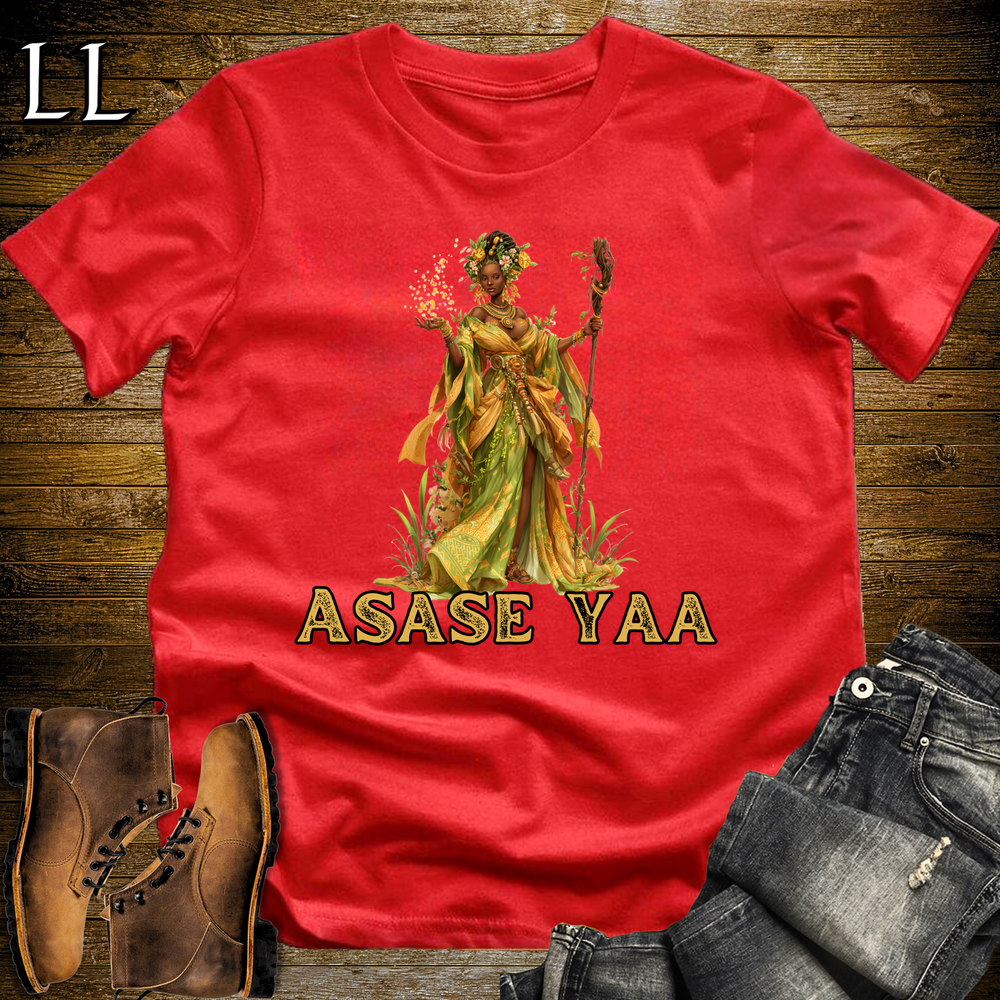 Asase Yaa African Goddess Softstyle Tee Red | Akan Earth Goddess Tee