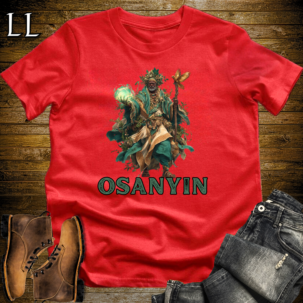 Osanyin African God Softstyle Tee Red | Yoruba Healing God Tee
