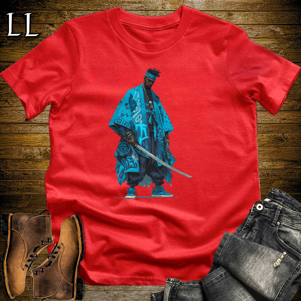 African Sky Blue Street Samurai - Red