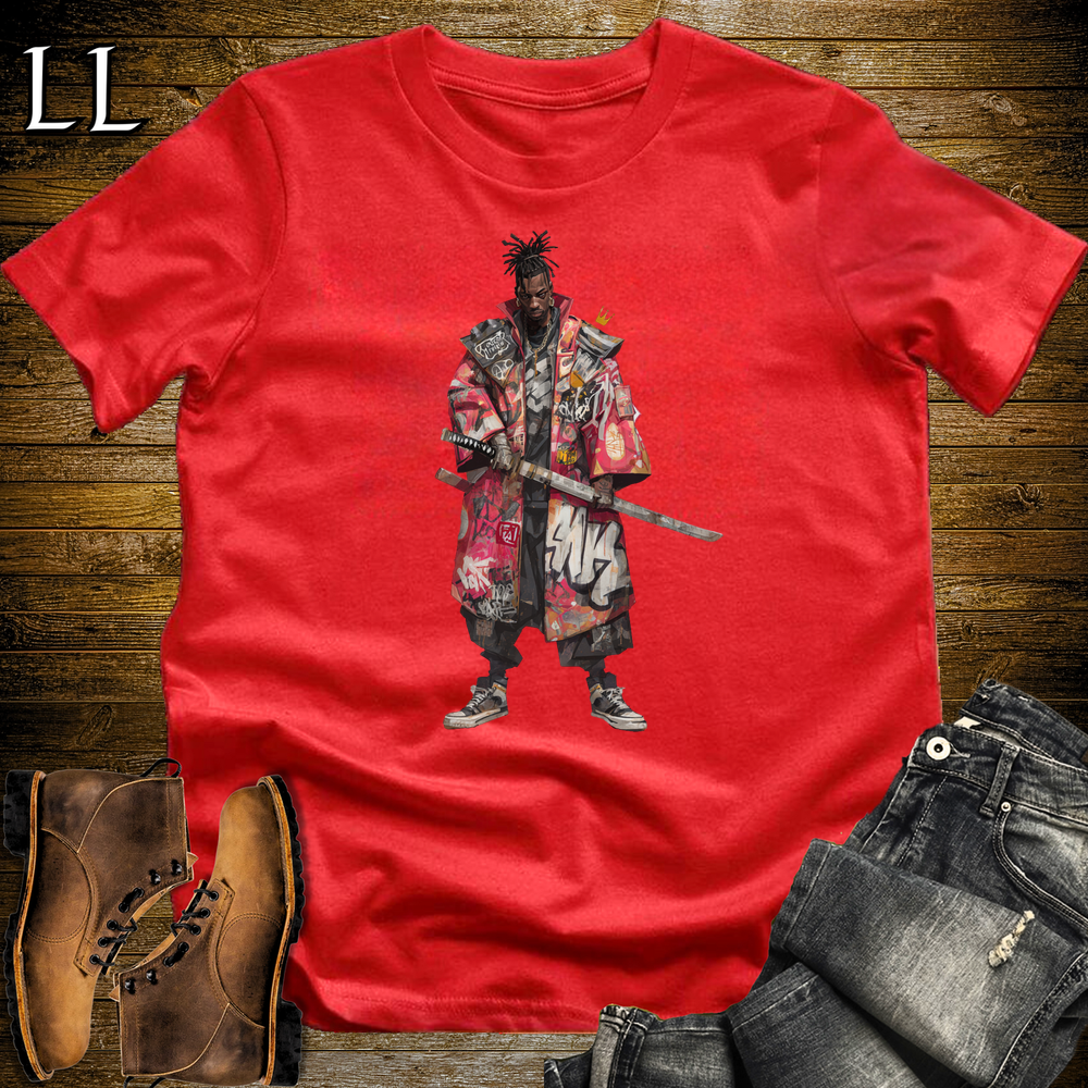 African Red Street Samurai Red | African Warrior Tee