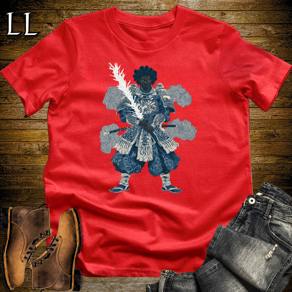 African Lightning Sword Samurai Red | African Warrior Tee