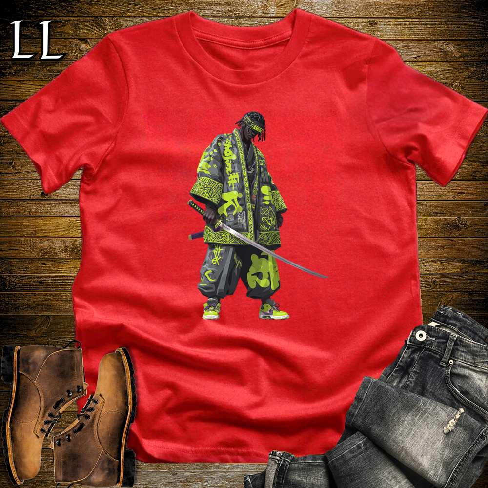 African Green Street Samurai Red | African Warrior Tee