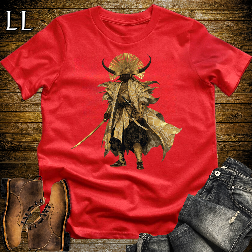 African Golden Samurai King Red | African Warrior Tee