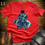 African Crashing Wave Samurai Red | African Warrior Tee