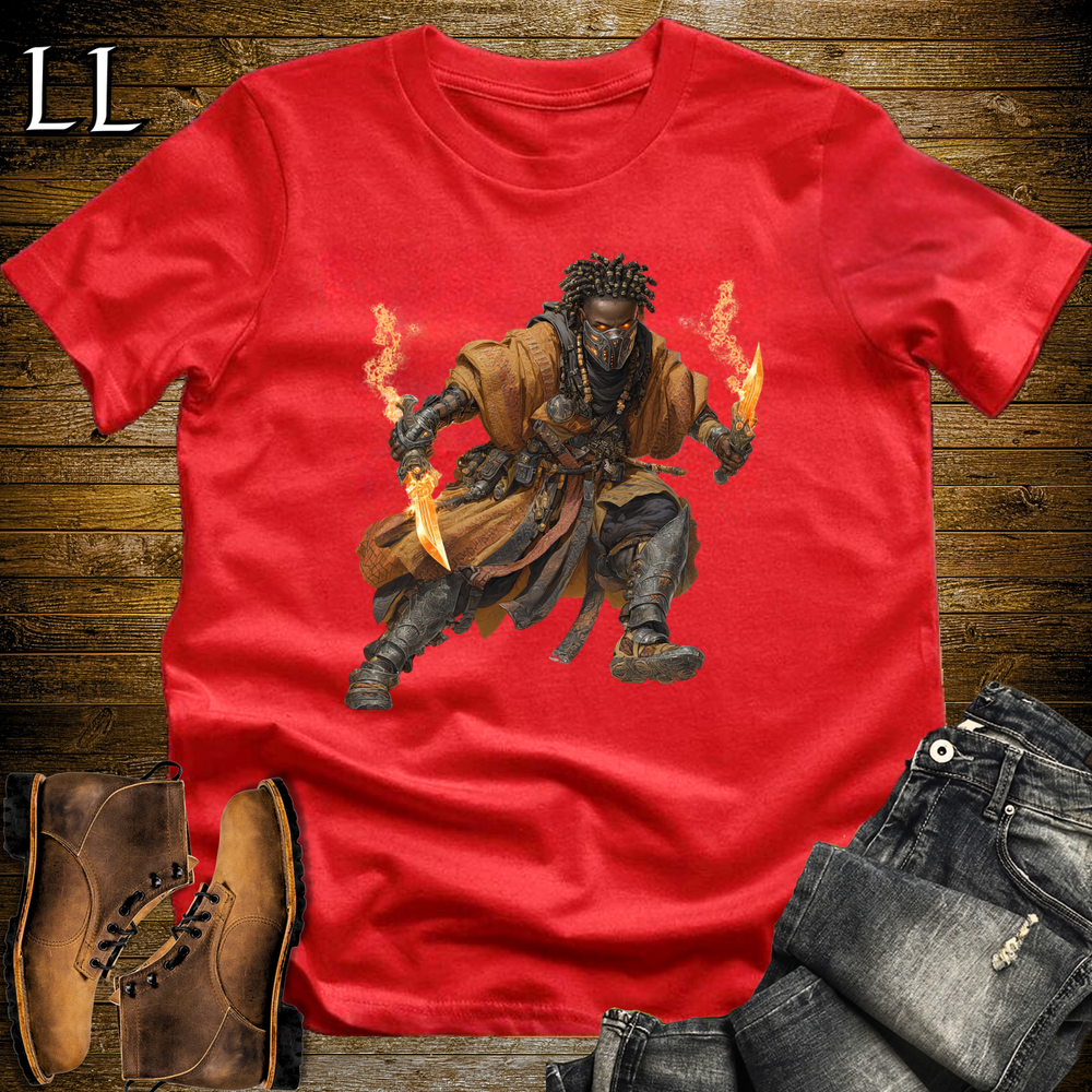 African Flame Dagger Assassin Softstyle Tee Red | African Warrior Tee