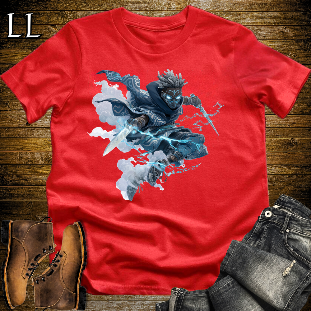 African Lightning Blade Assassin Softstyle Tee Red | African Warrior Tee