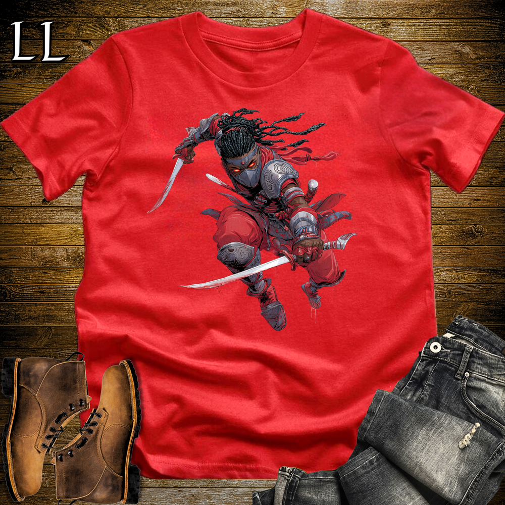 African Red Moon Assassin Softstyle Tee Red | African Warrior Tee
