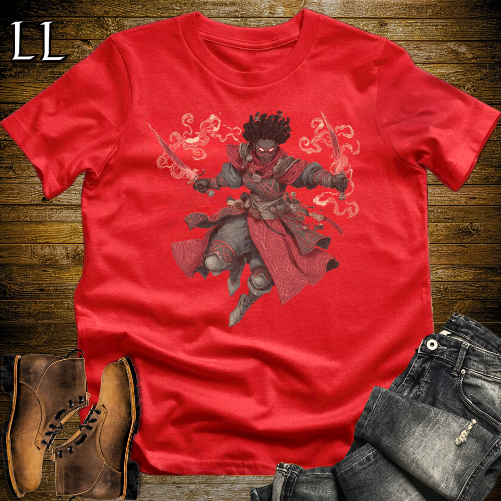 African Flame Assassin Softstyle Tee Red | African Warrior Tee
