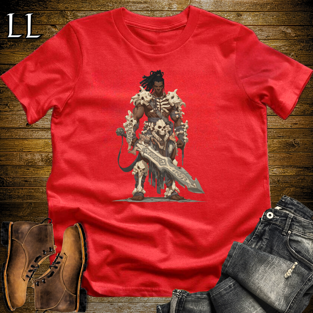 African Bone Barbarian Softstyle Tee Red | African Warrior Tee