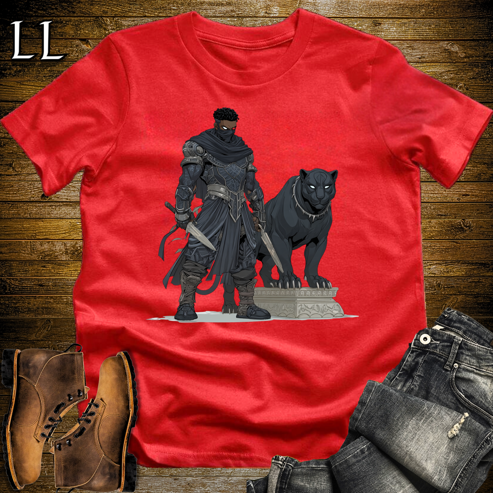 African Black Panther Assassin Softstyle Tee Red | African Warrior Tee