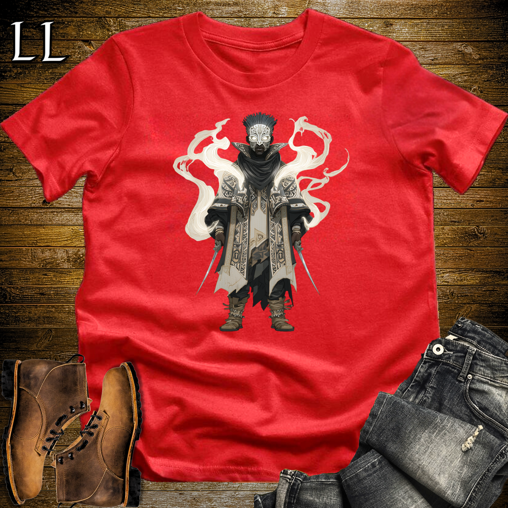 African Spirit Mask Assassin Softstyle Tee Red | African Warrior Tee