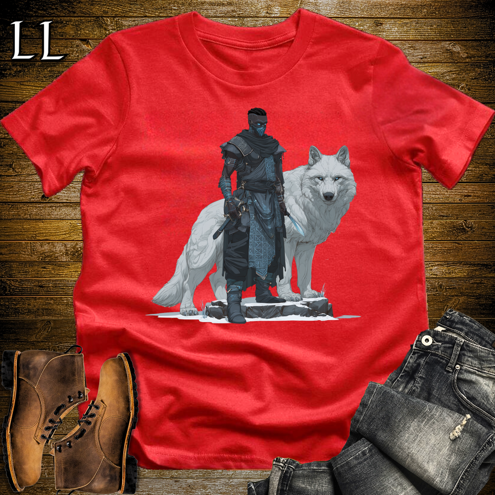 African White Wolf Assassin Softstyle Tee - Red