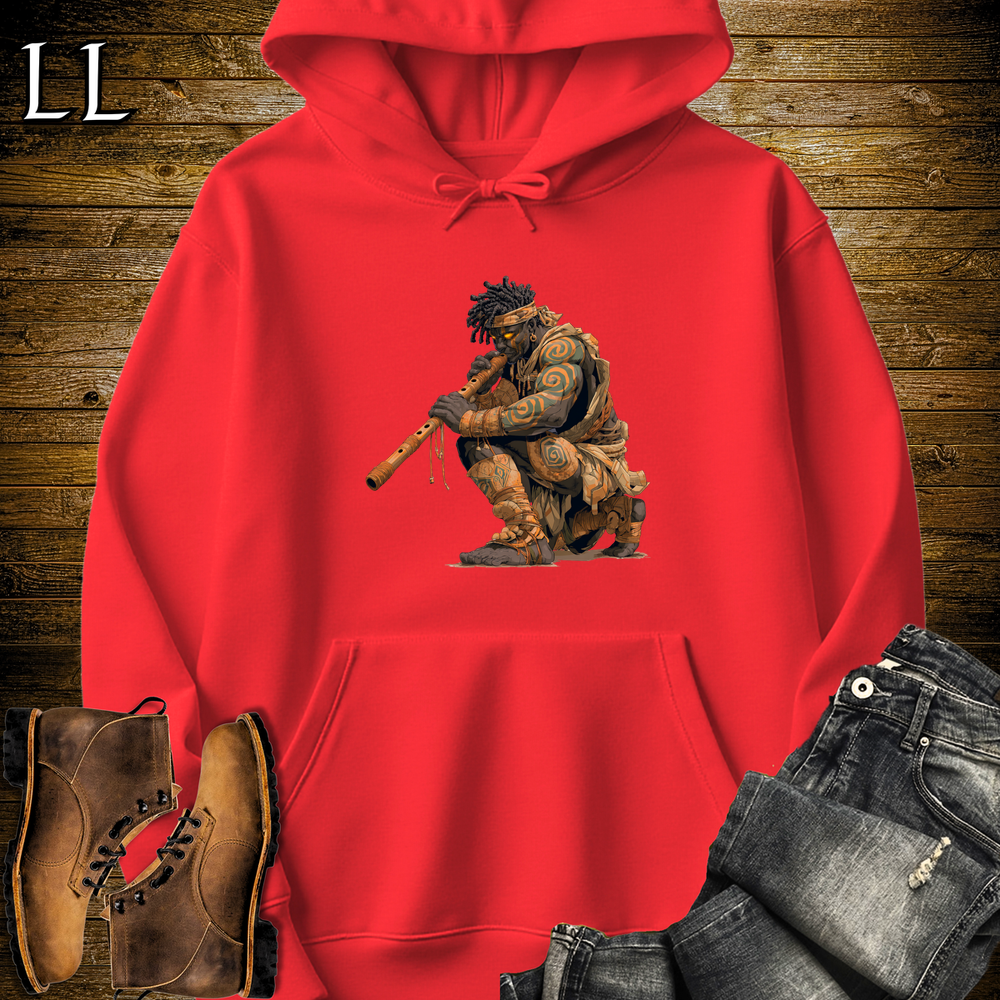 African Blow Dart Warrior Hooded Sweatshirt - Red