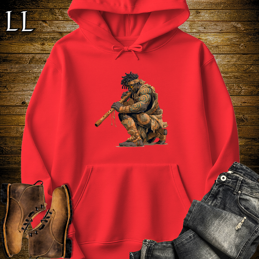 African Blow Dart Warrior Hooded Sweatshirt - Red