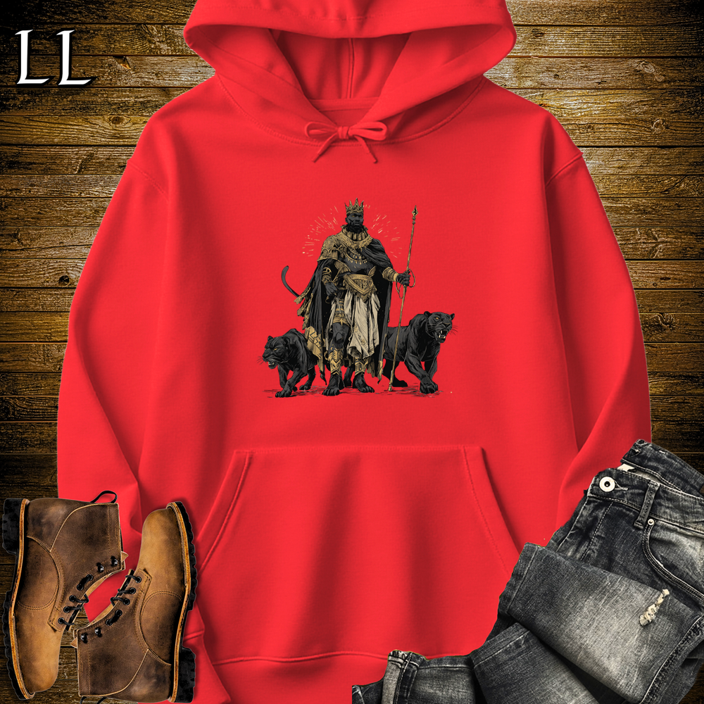 African Black Panther King Hooded Sweatshirt - Red
